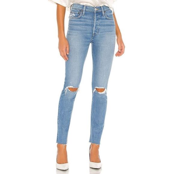 ✨Originals 90s High Rise Ankle Crop in Medium Destroyed 10 Sz. 26 RE/DONE✨ - Picture 1 of 11